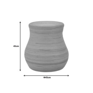 Σκαμπό Bulaten Inart rattan σε φυσική απόχρωση Φ45×45εκ – 337-000046