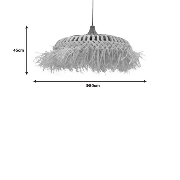 Φωτιστικό οροφής Borobe Inart sisal σε φυσικό χρώμα Φ80×45εκ – 339-000001