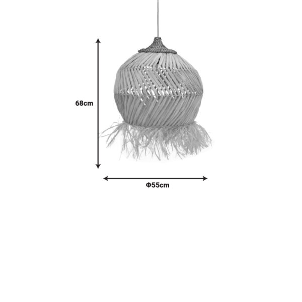 Φωτιστικό οροφής Koronse Inart sisal σε φυσικό χρώμα Φ55×68εκ – 339-000009