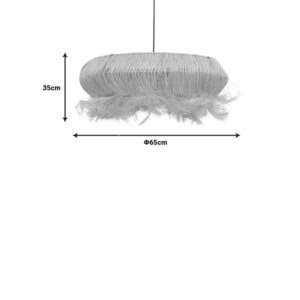 Φωτιστικό οροφής Coanze Inart abaca ξύλο σε φυσικό χρώμα Φ65×35εκ – 339-000013