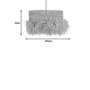 Φωτιστικό οροφής Annhele Inart sisal σε φυσικό χρώμα Φ50×35εκ – 339-000015