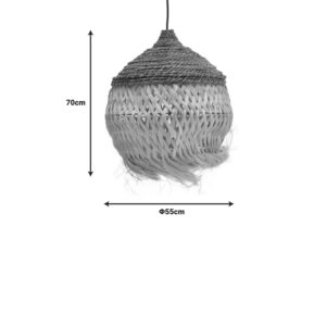Φωτιστικό οροφής Fiorine Inart abaca σε φυσικό χρώμα Φ55×70εκ – 339-000018