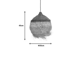 Φωτιστικό οροφής Fiorine Inart abaca σε φυσικό χρώμα Φ35×45εκ – 339-000019