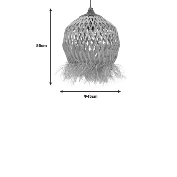Φωτιστικό οροφής Marjione Inart sisal σε φυσικό χρώμα Φ45×55εκ – 339-000021