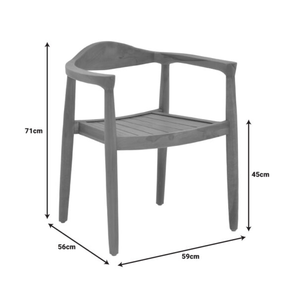 Πολυθρόνα Ganny pakoworld teak ξύλο σε φυσική απόχρωση 59x56x71εκ – 340-000021
