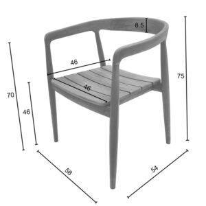 Πολυθρόνα Noody pakoworld teak ξύλο σε φυσική απόχρωση 62x55x75εκ – 343-000001