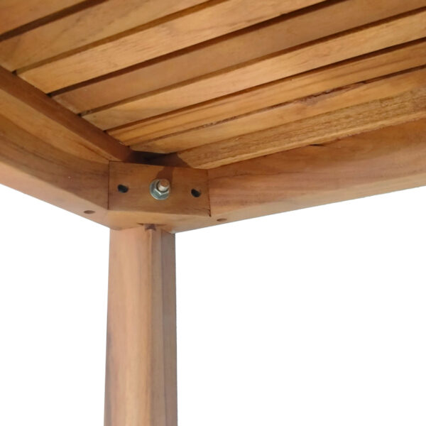 Τραπεζάκι ξαπλώστρας Poly pakoworld teak ξύλο σε φυσική απόχρωση 35x35x30εκ – 343-000009