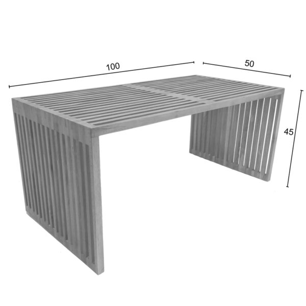 Τραπέζι Marlin pakoworld teak ξύλο σε φυσική απόχρωση 100x50x45εκ – 343-000025