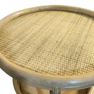 Βοηθητικό τραπέζι Moody pakoworld pe rattan σε φυσική απόχρωση Φ55×51εκ – 343-000093