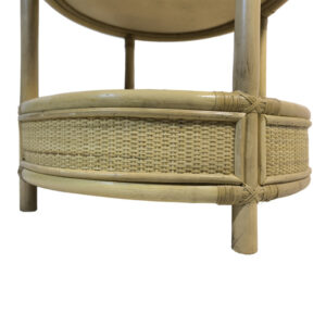 Βοηθητικό τραπέζι Moody pakoworld pe rattan σε φυσική απόχρωση Φ55×51εκ – 343-000093
