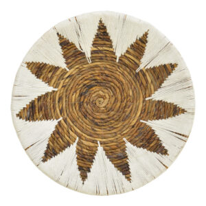 Διακοσμητικό τοίχου Circy Inart σετ 3 τεμ ψάθα σε λευκή-μπεζ απόχρωση – 343-000101