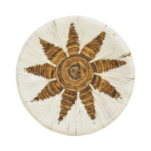 Διακοσμητικό τοίχου Circy Inart σετ 3 τεμ ψάθα σε λευκή-μπεζ απόχρωση – 343-000101