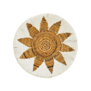 Διακοσμητικό τοίχου Circy Inart σετ 3 τεμ ψάθα σε λευκή-μπεζ απόχρωση – 343-000101