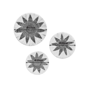 Διακοσμητικό τοίχου Circy Inart σετ 3 τεμ ψάθα σε λευκή-μπεζ απόχρωση – 343-000101