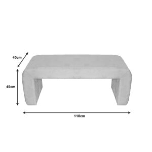 Σκαμπό Gagga Inart βελούδο σε μπεζ απόχρωση 110x40x45εκ – 353-000010