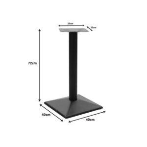 Βάση τραπεζιού Ova pakoworld μεταλλική σε μαύρη απόχρωση 40x40x72εκ – 355-000006