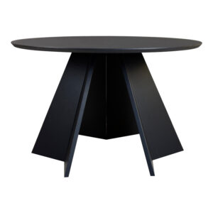 Τραπέζι Bibble pakoworld MDF σε μαύρη απόχρωση Φ120×76εκ – 357-000010