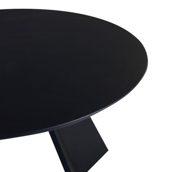 Τραπέζι Bibble pakoworld MDF σε μαύρη απόχρωση Φ120×76εκ – 357-000010