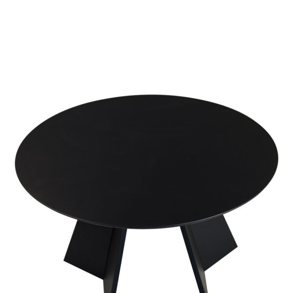 Τραπέζι Bibble pakoworld MDF σε μαύρη απόχρωση Φ120×76εκ – 357-000010
