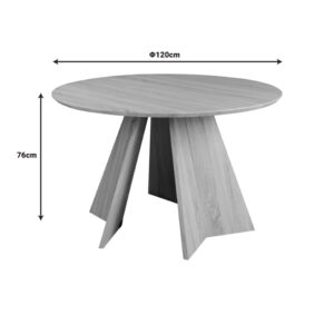 Τραπέζι Bibble pakoworld MDF σε μαύρη απόχρωση Φ120×76εκ – 357-000010