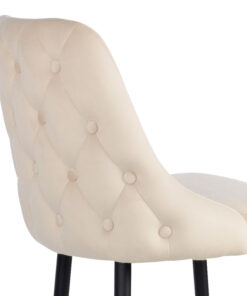 Σκαμπό μπαρ Zedna pakoworld μπεζ βελούδο με μαύρα μεταλλικά πόδια 52x57x111εκ – 357-000015