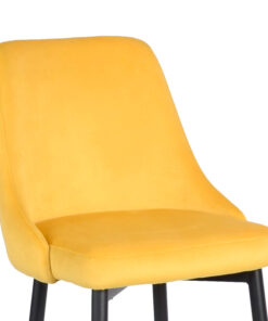 Σκαμπό μπαρ Zedna pakoworld κίτρινο βελούδο με μαύρα μεταλλικά πόδια 52x57x111εκ – 357-000018