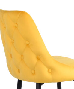 Σκαμπό μπαρ Zedna pakoworld κίτρινο βελούδο με μαύρα μεταλλικά πόδια 52x57x111εκ – 357-000018