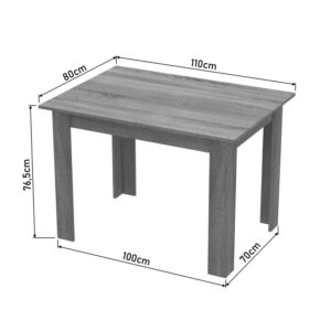 Τραπέζι Manka pakoworld σε λευκή απόχρωση 110x80x77εκ – 361-000001