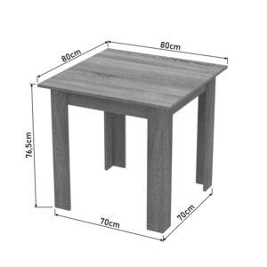 Τραπέζι Manka I pakoworld σε λευκή απόχρωση 80x80x77εκ – 361-000005