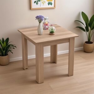 Τραπέζι Manka I pakoworld σε sonoma απόχρωση 80x80x77εκ – 361-000006