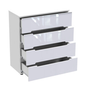 Συρταριέρα Afina pakoworld mdf σε λευκή glossy απόχρωση 90x44x101εκ – 361-000018