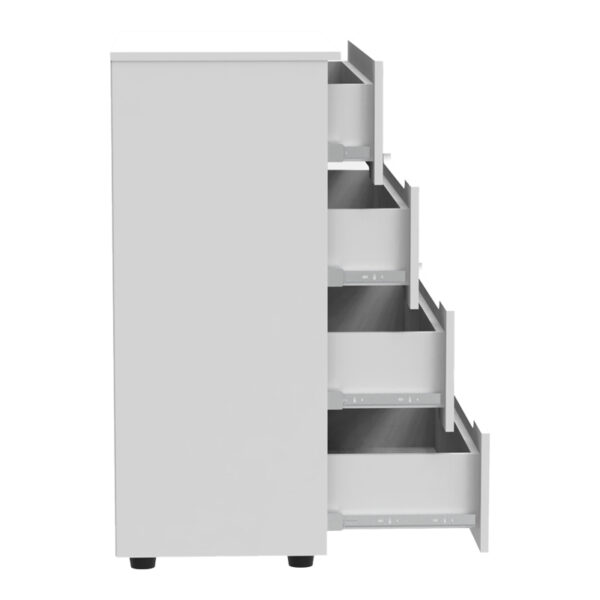 Συρταριέρα Afina pakoworld mdf σε λευκή glossy απόχρωση 90x44x101εκ – 361-000018