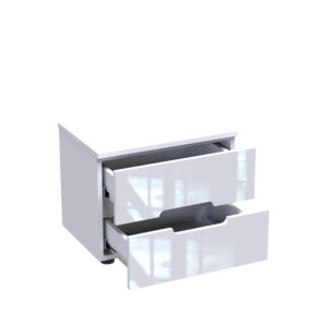 Κομοδίνο Afina pakoworld mdf σε λευκή glossy απόχρωση 50x35x41εκ – 361-000019