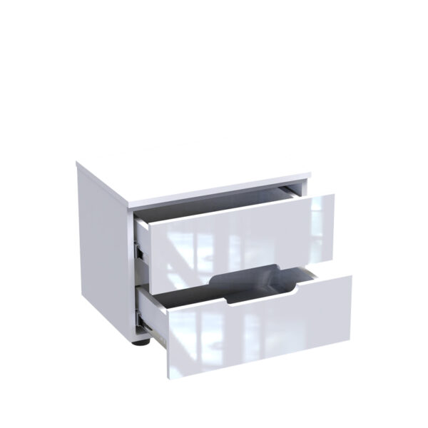 Κομοδίνο Afina pakoworld mdf σε λευκή glossy απόχρωση 50x35x41εκ – 361-000019