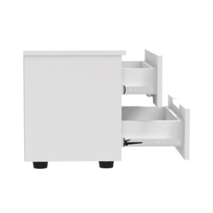 Κομοδίνο Afina pakoworld mdf σε λευκή glossy απόχρωση 50x35x41εκ – 361-000019
