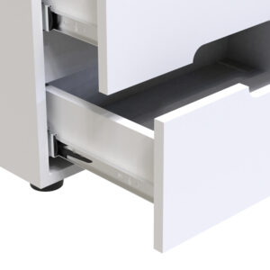Κομοδίνο Afina pakoworld mdf σε λευκή glossy απόχρωση 50x35x41εκ – 361-000019