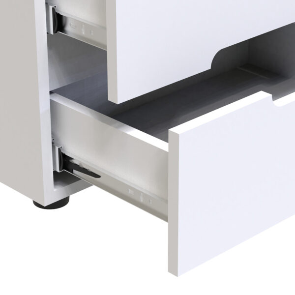 Κομοδίνο Afina pakoworld mdf σε λευκή glossy απόχρωση 50x35x41εκ – 361-000019