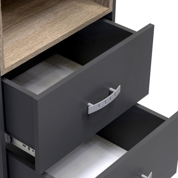 Βιτρίνα-στήλη Toscana pakoworld σε ανθρακί απόχρωση 50x42x222.5εκ – 361-000022