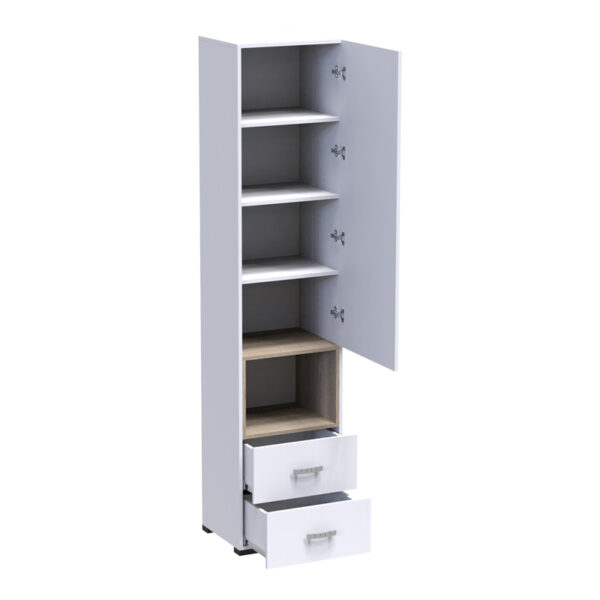 Βιτρίνα-στήλη Toscana pakoworld σε λευκή απόχρωση 50x42x222.5εκ – 361-000023