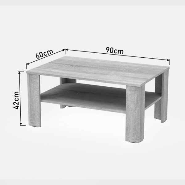 Τραπέζι σαλονιού Κhofi pakoworld σε λευκή απόχρωση 90x60x42.3εκ – 361-000026