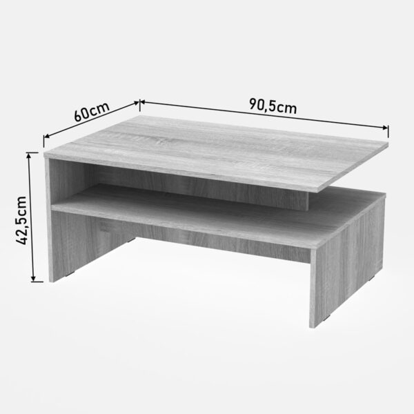 Τραπέζι σαλονιού Kolya pakoworld σε λευκή απόχρωση 90x60x42.3εκ – 361-000030