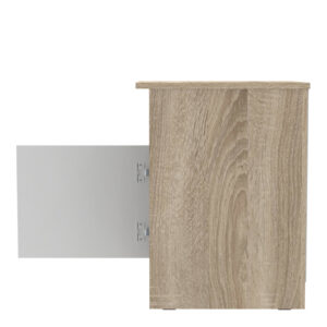 Κομοδίνο Galdi pakoworld σε sonoma-λευκή απόχρωση 40x45x60εκ – 361-000035