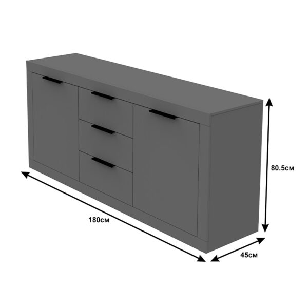 Μπουφές Doha pakoworld σε λευκή απόχρωση 180x45x80.5εκ – 361-000073