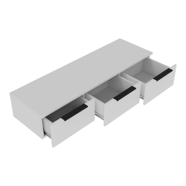 Κονσόλα με 3 συρτάρια Doha pakoworld σε λευκή απόχρωση 120x39x22cm – 361-000077