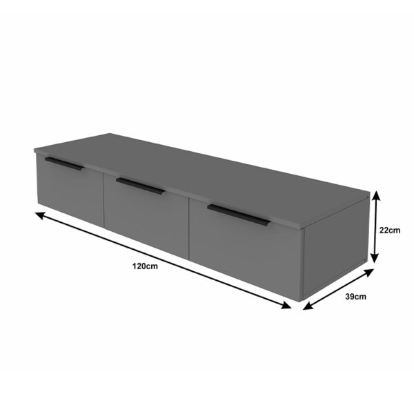 Κονσόλα με 3 συρτάρια Doha pakoworld σε λευκή απόχρωση 120x39x22cm – 361-000077