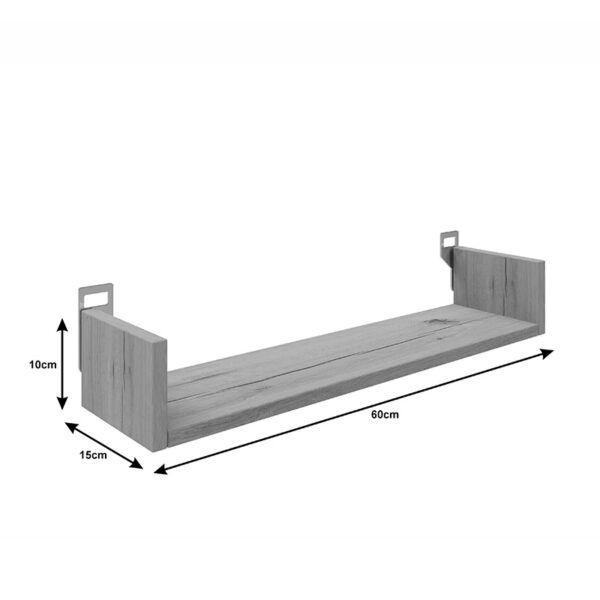 Ραφιέρα τοίχου Derva pakoworld σε oak απόχρωση 60x15x10cm – 361-000083