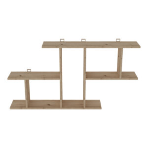 Ραφιέρα τοίχου Vertoura pakoworld σε oak απόχρωση 116×18.5x60cm – 361-000087