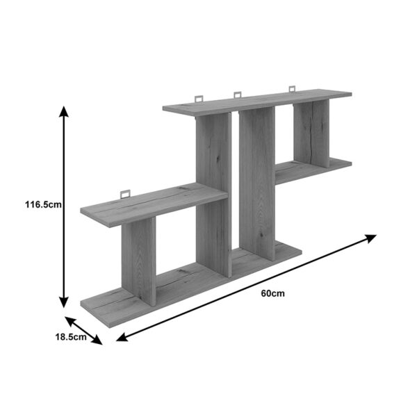 Ραφιέρα τοίχου Vertoura pakoworld σε λευκή απόχρωση 116×18.5x60cm – 361-000089