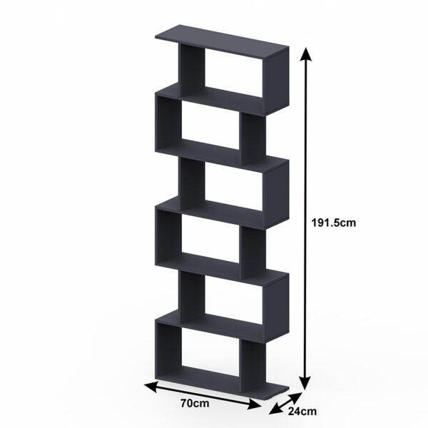 Βιβλιοθήκη Sezen pakoworld σε μόκα απόχρωση 70x24x191.5εκ – 361-000094