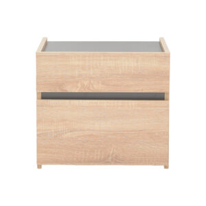 Κομοδίνο Comcie pakoworld σε φυσικό με γκρι απόχρωση 50x42x45.5εκ – 362-000001
